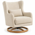 Poltrona, schienale alto e base ad anello, beige/marrone