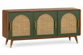 Credenza, tre ante intrecciate ad arco, verde/marrone